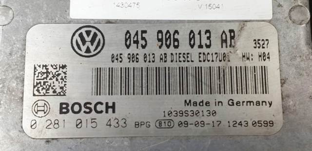 Módulo de direção (Centralina eletrônica) de motor 0281015433 VAG