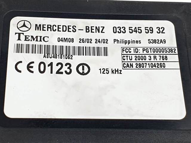 Módulo de direção (Centralina eletrônica) de imobilizador 0335455932 MERCEDES