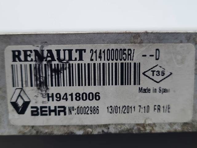 Radiador de esfriamento de motor 214100005R RENAULT