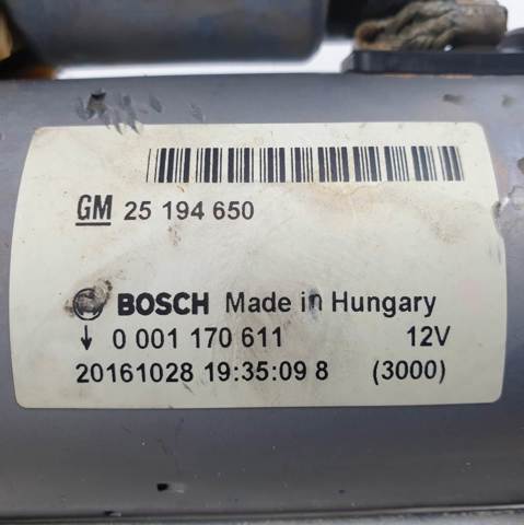 Motor de arranco 25194650 OPEL