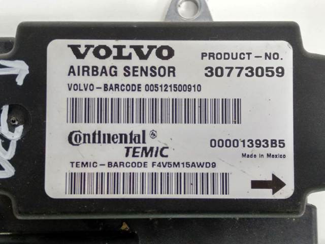 Módulo processador de controlo da bolsa de ar (Centralina eletrônica AIRBAG) 30773059 VOLVO