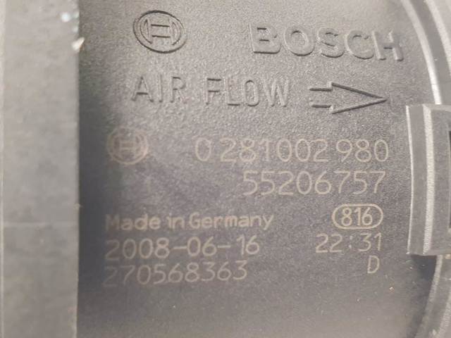 Sensor de fluxo (consumo) de ar, medidor de consumo M.A.F. - (Mass Airflow) 55206757 FIAT