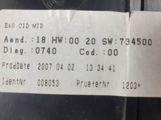 Mostrador multifuncional 65829141807 BMW