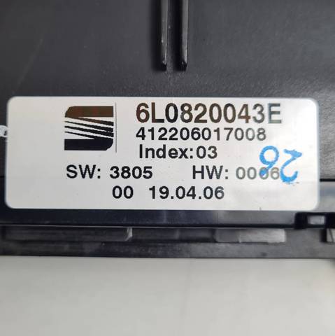 Unidade de controlo dos modos de aquecimento/condicionamento 6L0820043E VAG