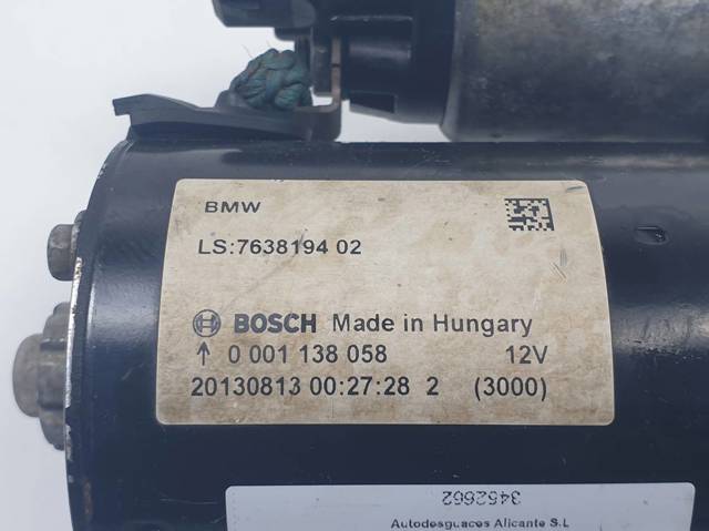 Relê retrator do motor de arranco 763819402 BMW