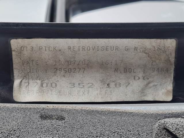 Espelho de retrovisão esquerdo 7700352187 NISSAN