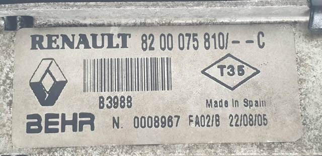 Radiador de intercooler 8200075810 RENAULT