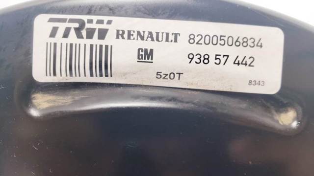 Reforçador dos freios a vácuo 8200506834 RENAULT