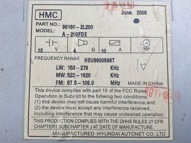 961602L200 Hyundai/Kia