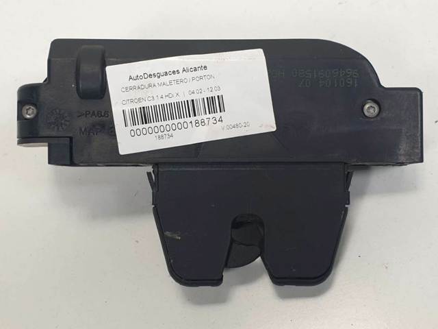 Fecho de tampa de porta-malas (de 3ª/5ª porta traseira) 9646091580 PEUGEOT