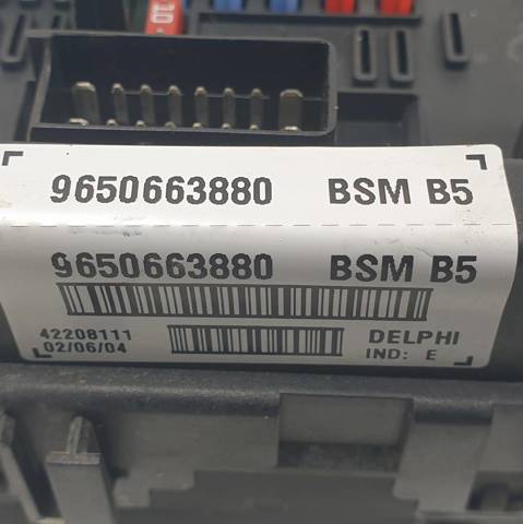 Unidade traseira do salão de dispositivos de segurança 9650663880 PEUGEOT