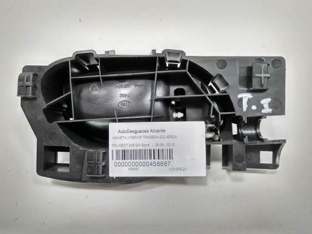 Maçaneta interna dianteira/traseira da porta esquerda 9660525480 PEUGEOT