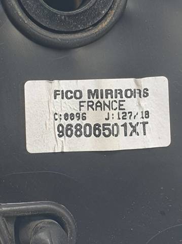 Espelho de retrovisão direito 96806501XT PEUGEOT