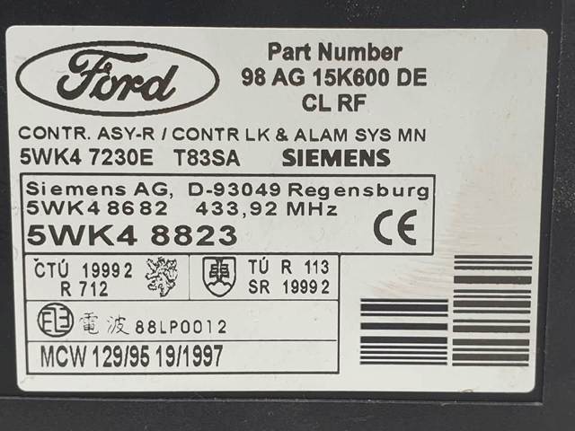 98AG15K600DE Ford