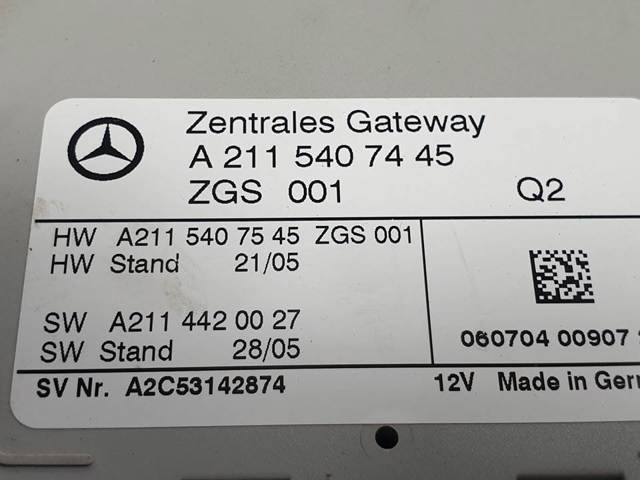 Unidade de controlo de iluminação A2115407545 MERCEDES