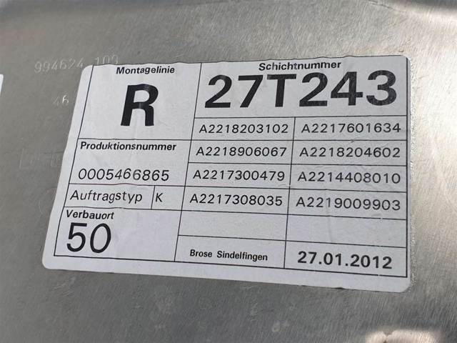 A2218203102 Mercedes