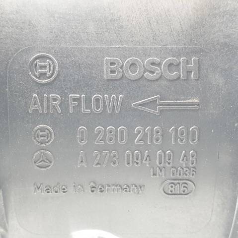 Sensor de fluxo (consumo) de ar, medidor de consumo M.A.F. - (Mass Airflow) A2730940948 MERCEDES