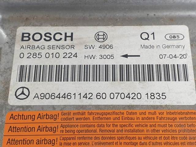 Módulo processador de controlo da bolsa de ar (Centralina eletrônica AIRBAG) A9064461142 MERCEDES