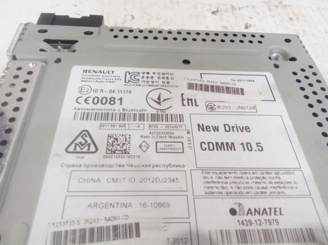 Aparelhagem de som (rádio AM/FM) 281159184R RENAULT