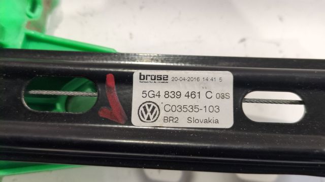 Mecanismo de acionamento de vidro da porta traseira esquerda 5G4839461C VAG