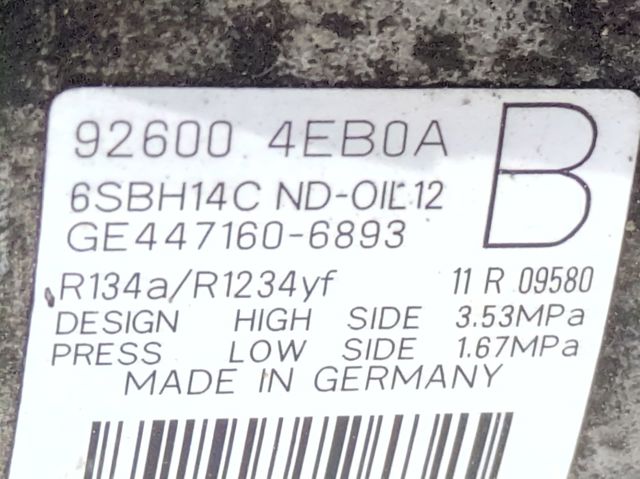 Compressor de aparelho de ar condicionado 926004EB0A NISSAN