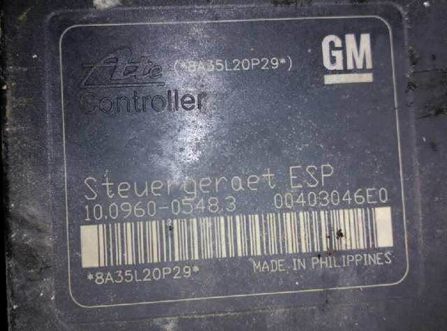 Unidade hidráulico de controlo ABS 13213610 OPEL