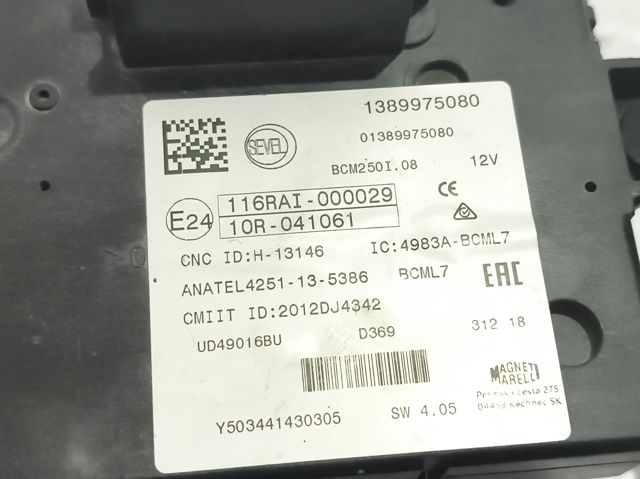 Unidade de conforto 1389975080 FIAT