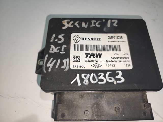 Unidade de controlo (módulo) do freio de estacionamento eletromecânico 285F21523R RENAULT