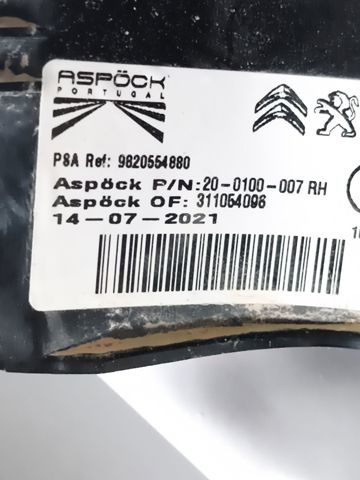 Lanterna traseira direita 9820554880 PEUGEOT