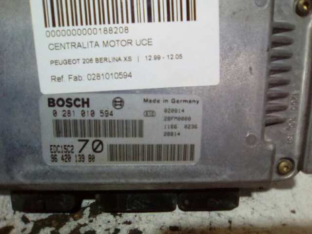 Módulo de direção (Centralina eletrônica) de motor 0281010594 PEUGEOT