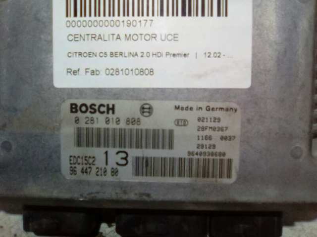 Módulo de direção (Centralina eletrônica) de motor 0281010808 PEUGEOT