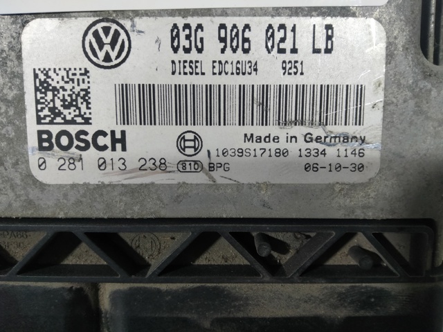 Módulo de direção (Centralina eletrônica) de motor 0281013238 VAG