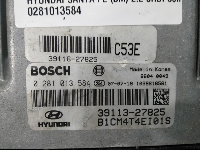 Módulo de direção (Centralina eletrônica) de motor 0281013584 HYUNDAI