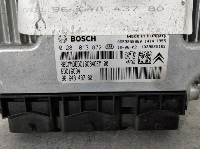 Módulo de direção (Centralina eletrônica) de motor 0281013872 PEUGEOT