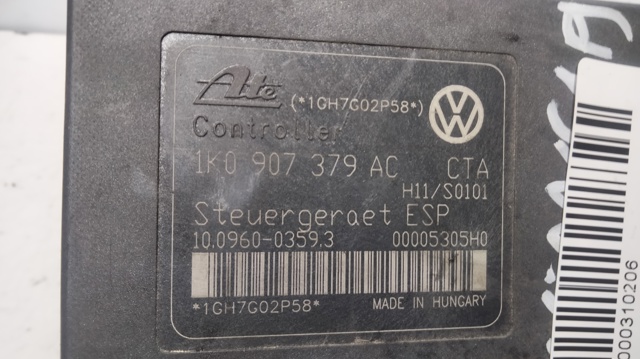 Unidade hidráulico de controlo ABS 1K0907379AC VAG