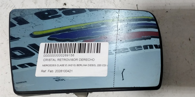 Elemento espelhado do espelho de retrovisão direito 2028100021 MERCEDES