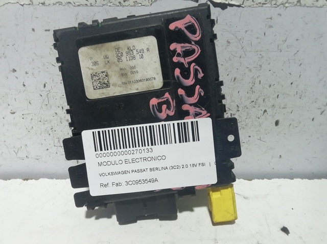 Módulo de direção (Centralina eletrônica) dos interruptores instalados na coluna da direção 3C0953549A VAG