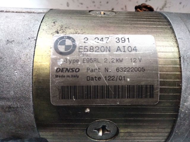 Motor de arranco 63222005 BMW