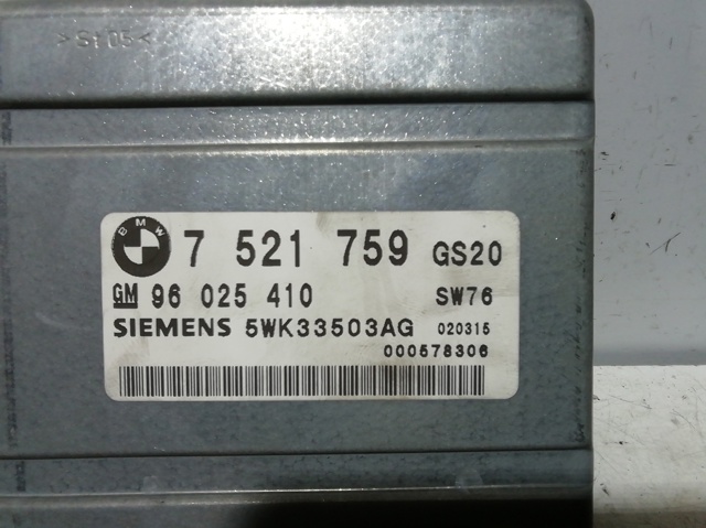 Módulo de direção (Centralina eletrônica) da Caixa Automática de Mudança eletrônica 7521759 BMW