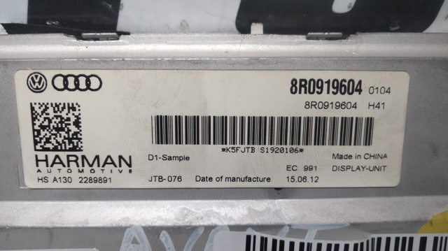 Mostrador multifuncional 8R0919604 VAG