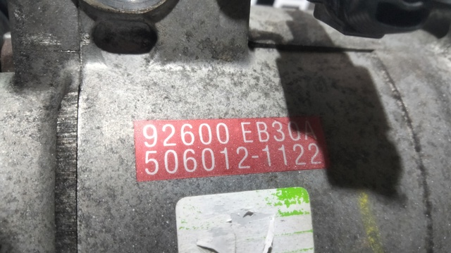 Compressor de aparelho de ar condicionado 92600EB30A NISSAN