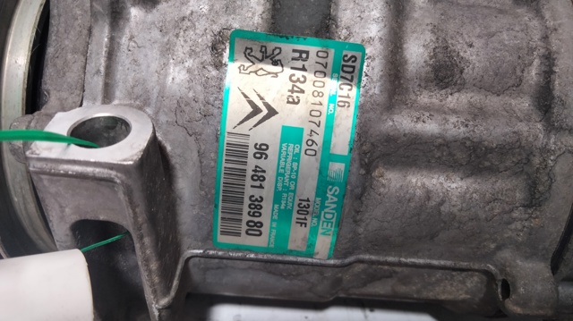 Compressor de aparelho de ar condicionado 9648138980 PEUGEOT