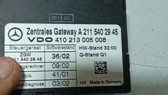 Unidade de controlo do fecho central A2115402945 MERCEDES