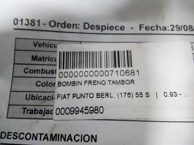 Cilindro traseiro do freio de rodas de trabalho 0009945980 FIAT