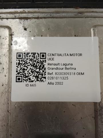 Módulo de direção (Centralina eletrônica) de motor 0281011325 RENAULT
