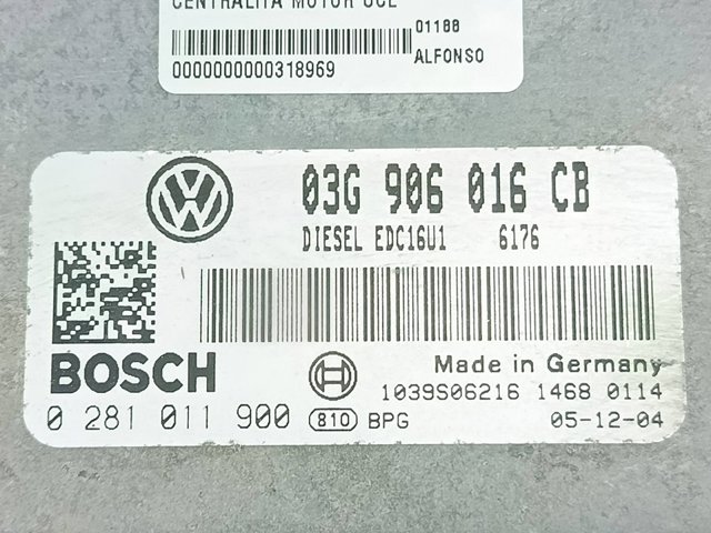 Módulo de direção (Centralina eletrônica) de motor 0281011900 VAG