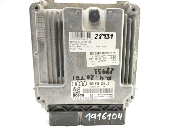 Módulo de direção (Centralina eletrônica) de motor 0281012654 VAG
