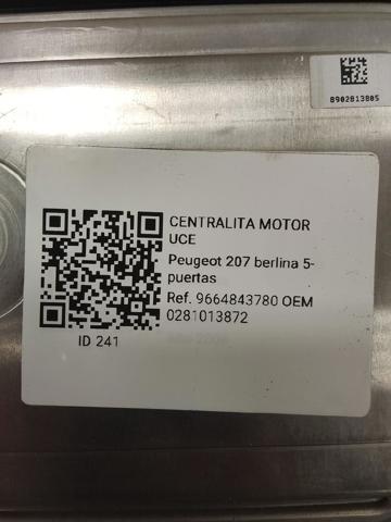 Módulo de direção (Centralina eletrônica) de motor 0281013872 PEUGEOT