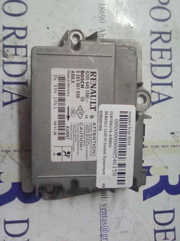 Módulo processador de controlo da bolsa de ar (Centralina eletrônica AIRBAG) 0285001958 RENAULT