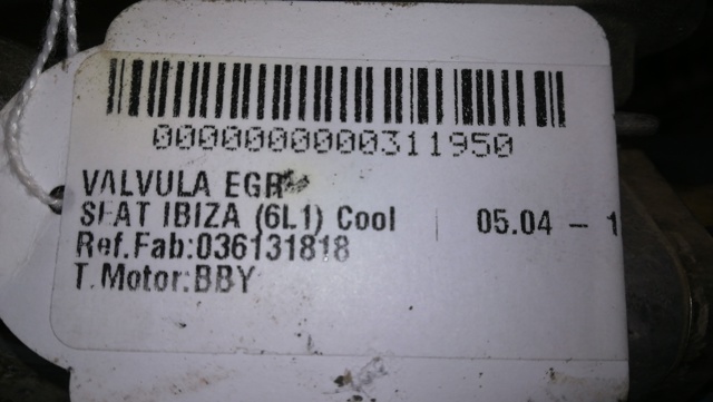 Consola de válvula EGR 036131818 VAG